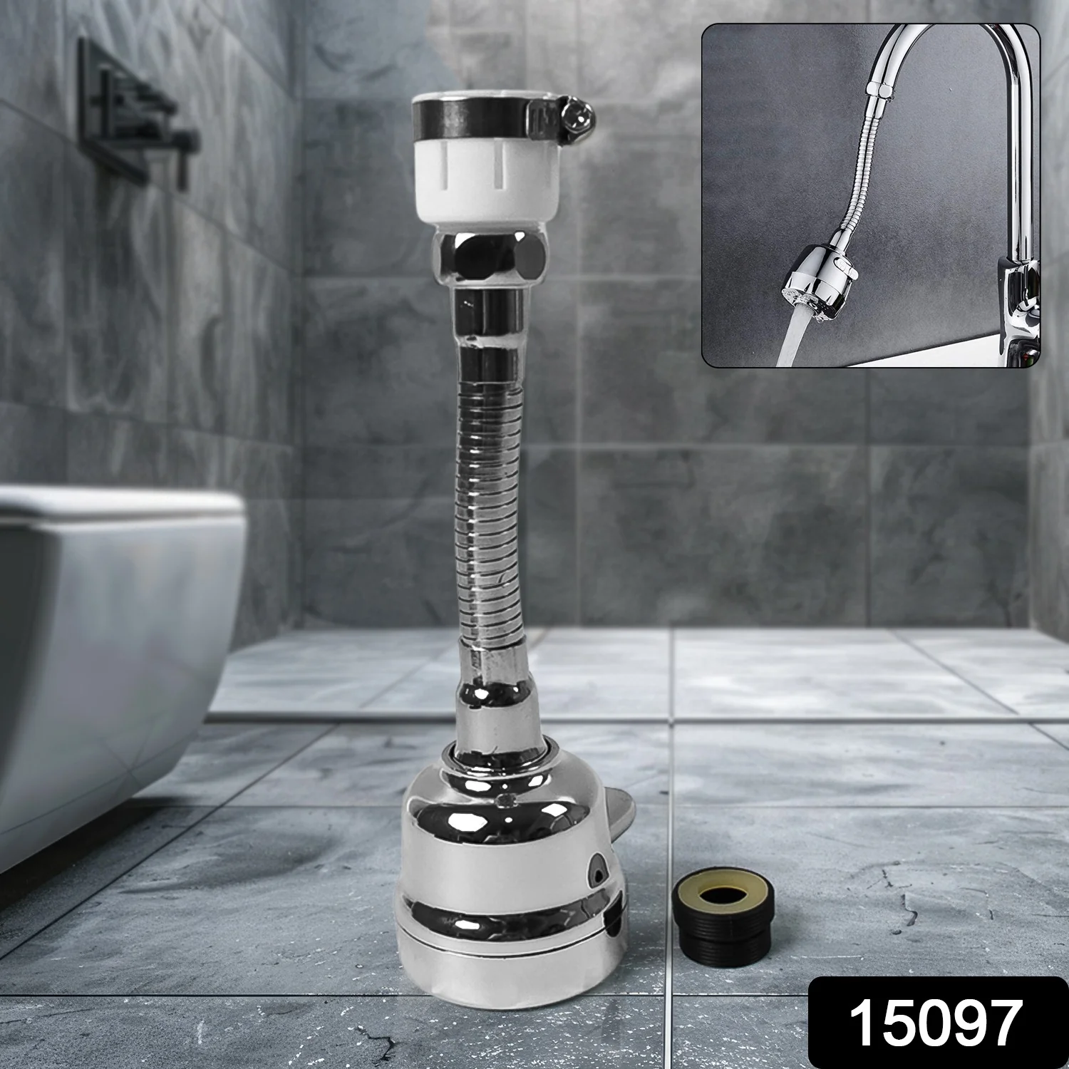 Stainless Steel Water Faucet Sprayer Head (1 Pc / 7 Inch) - Image 2