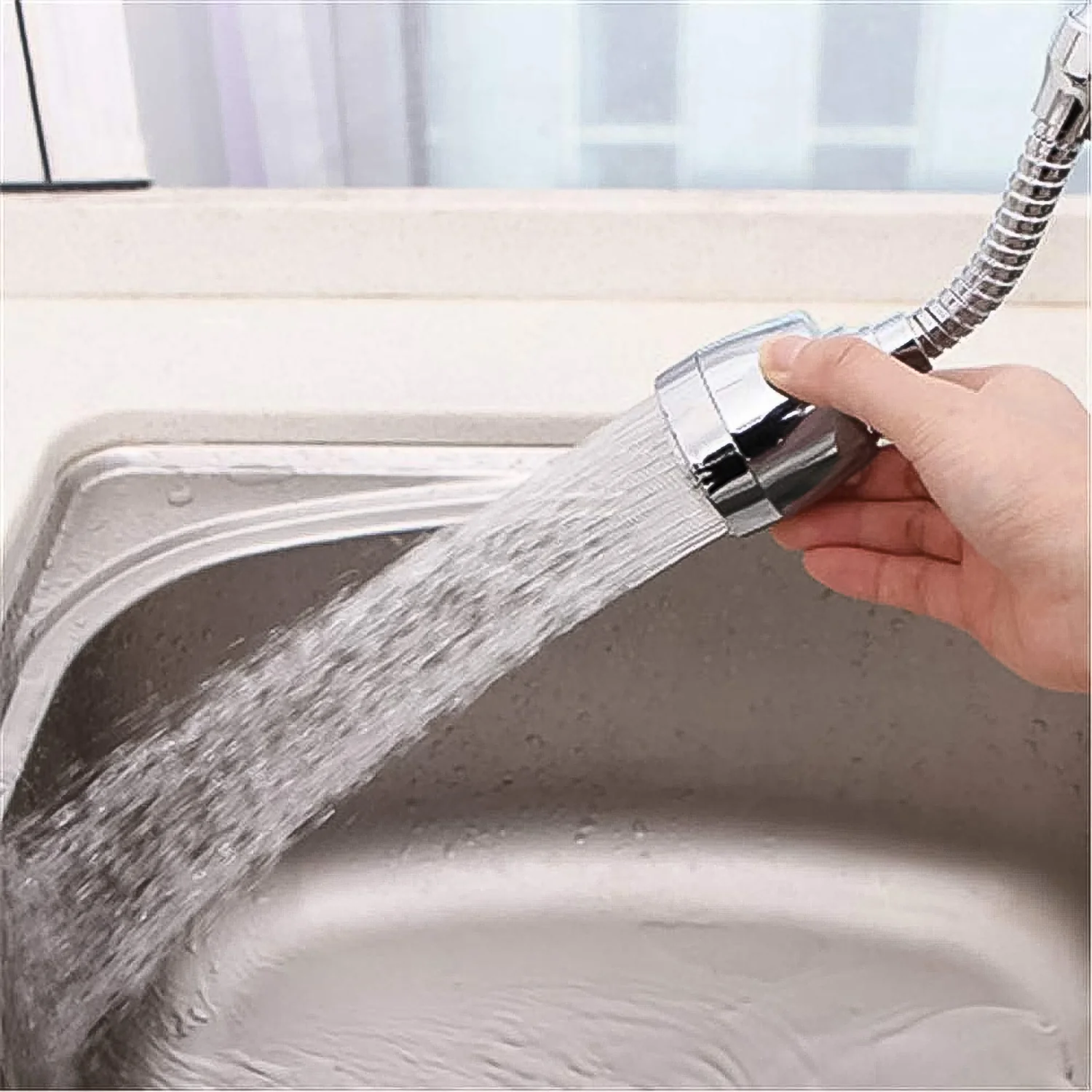 Stainless Steel Water Faucet Sprayer Head (1 Pc / 7 Inch) - Image 6