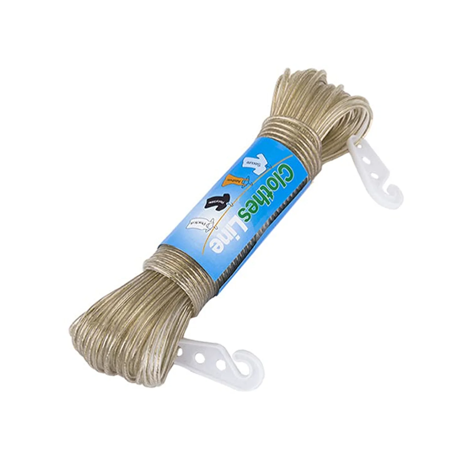Clothesline Portable Travel Clothesline Adjustable with 2 Plastic Hooks (10 M Approx / 1 Pc) - Image 5