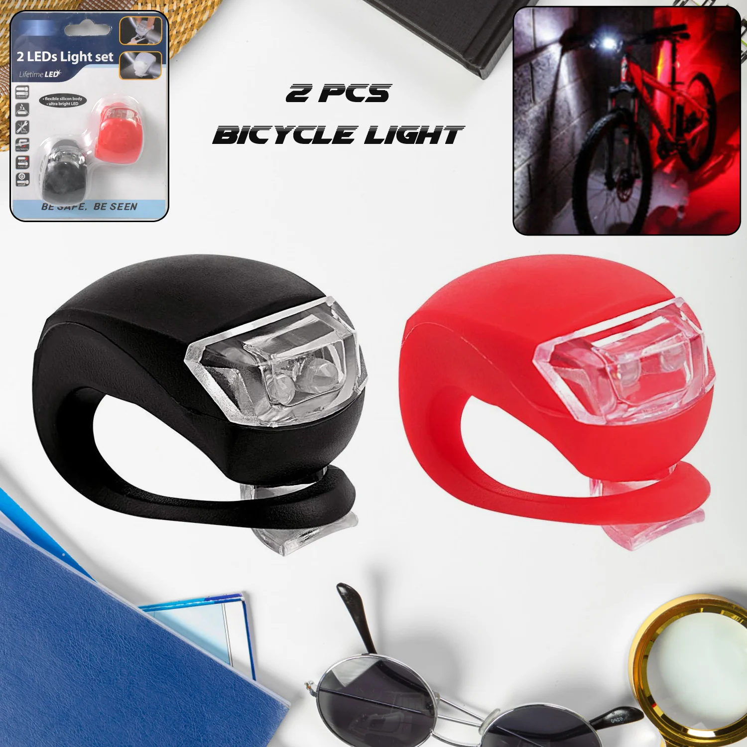 Silicone LED Bike Light Set (2 Pcs Set) - Image 4