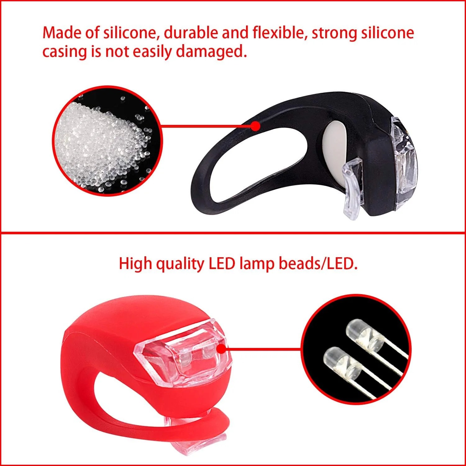 Silicone LED Bike Light Set (2 Pcs Set) - Image 8