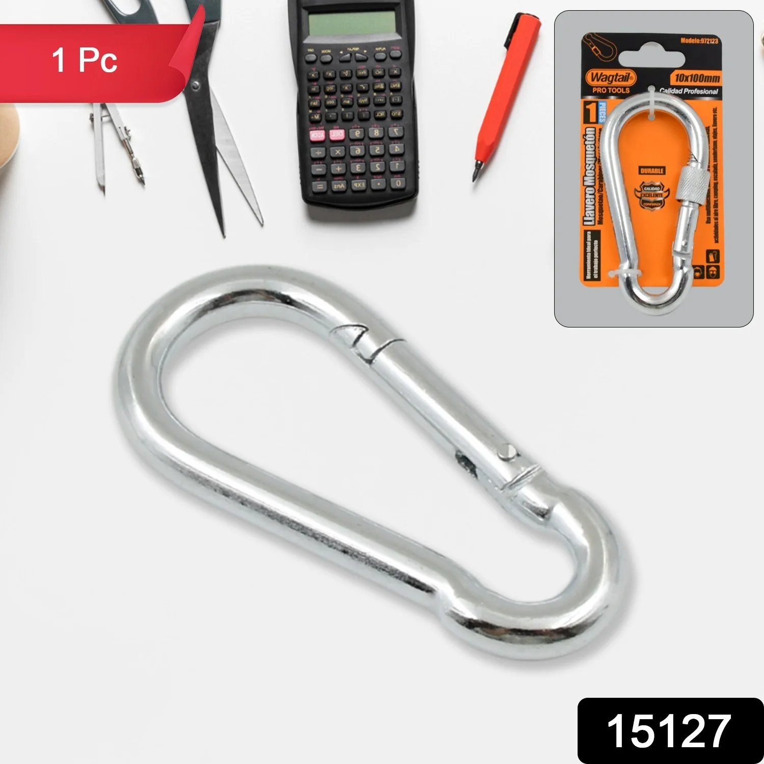 Snap Hook with Screw Stainless Steel Heavy Duty Carabiner Clip (10×100 MM / 1 Pc) - Image 2