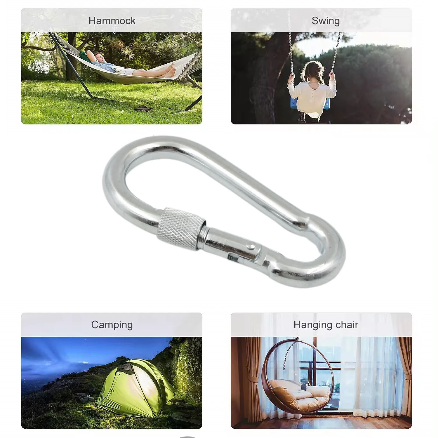 Snap Hook with Screw Stainless Steel Heavy Duty Carabiner Clip (10×100 MM / 1 Pc) - Image 6