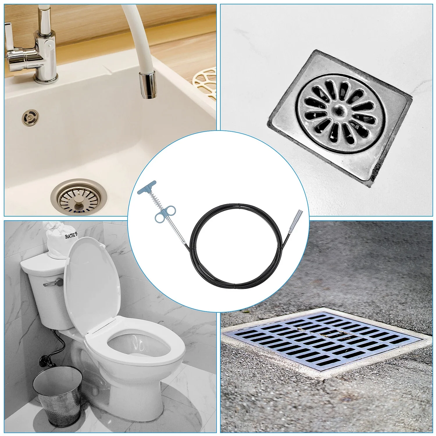 Flexible Spring Drain Cleaning Tool with Hand Grip (1 Pc / 196 Cm) - Image 7