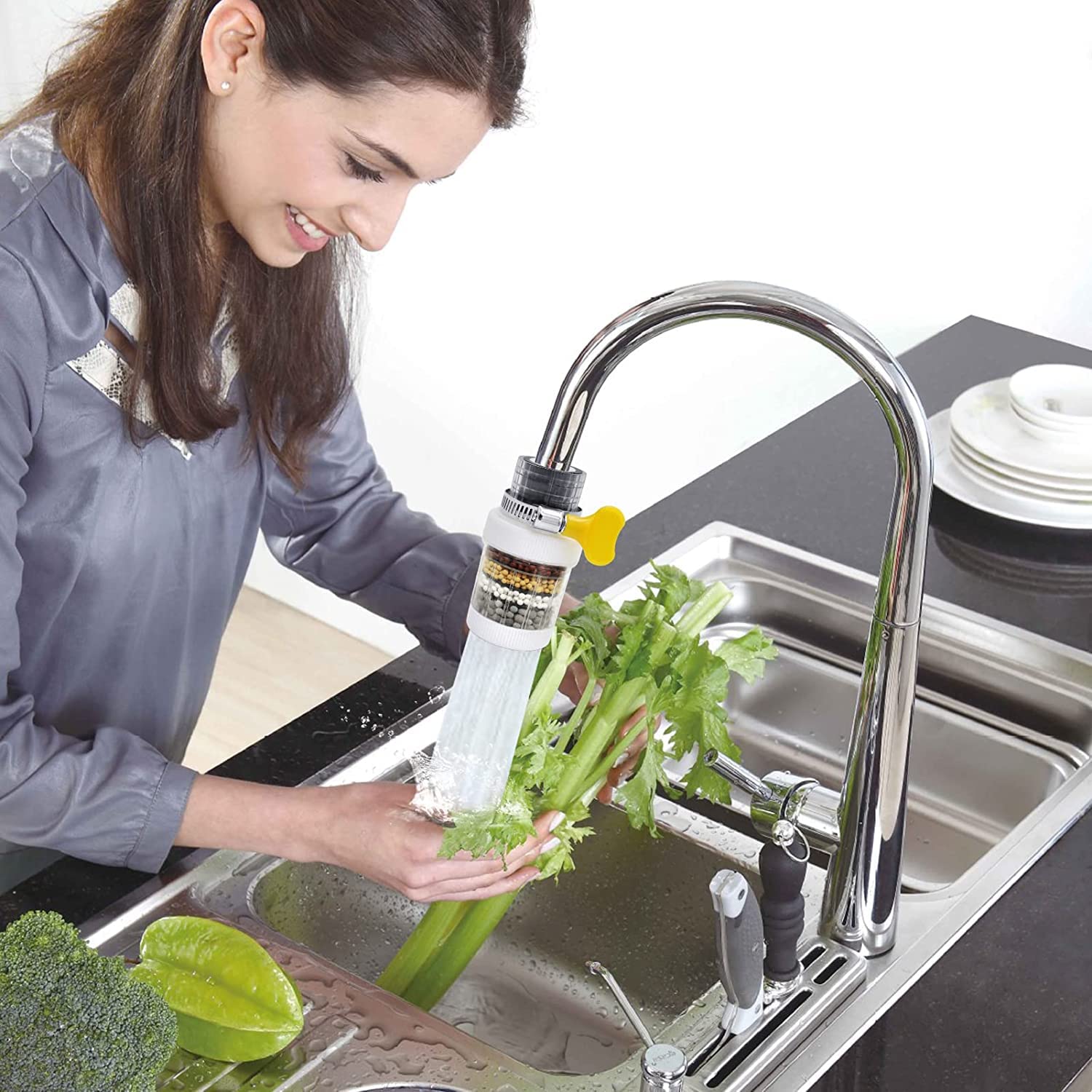 Kitchen Faucet Water Filter Tap Purifier - 4 Layer Activated Carbon for Clean Water - Image 3