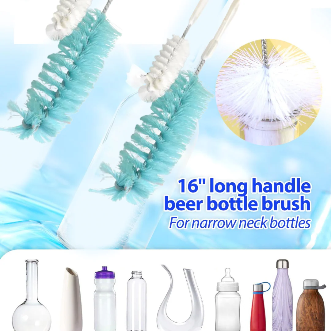 Long Handle Bottle Brush for Jars, Bottles & Containers Cleaning - Image 4