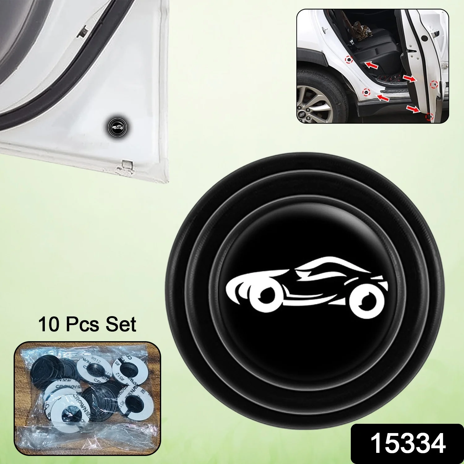 Car Door Shock Absorber Car Door Protection Sticker (10 Pcs Set) - Image 2