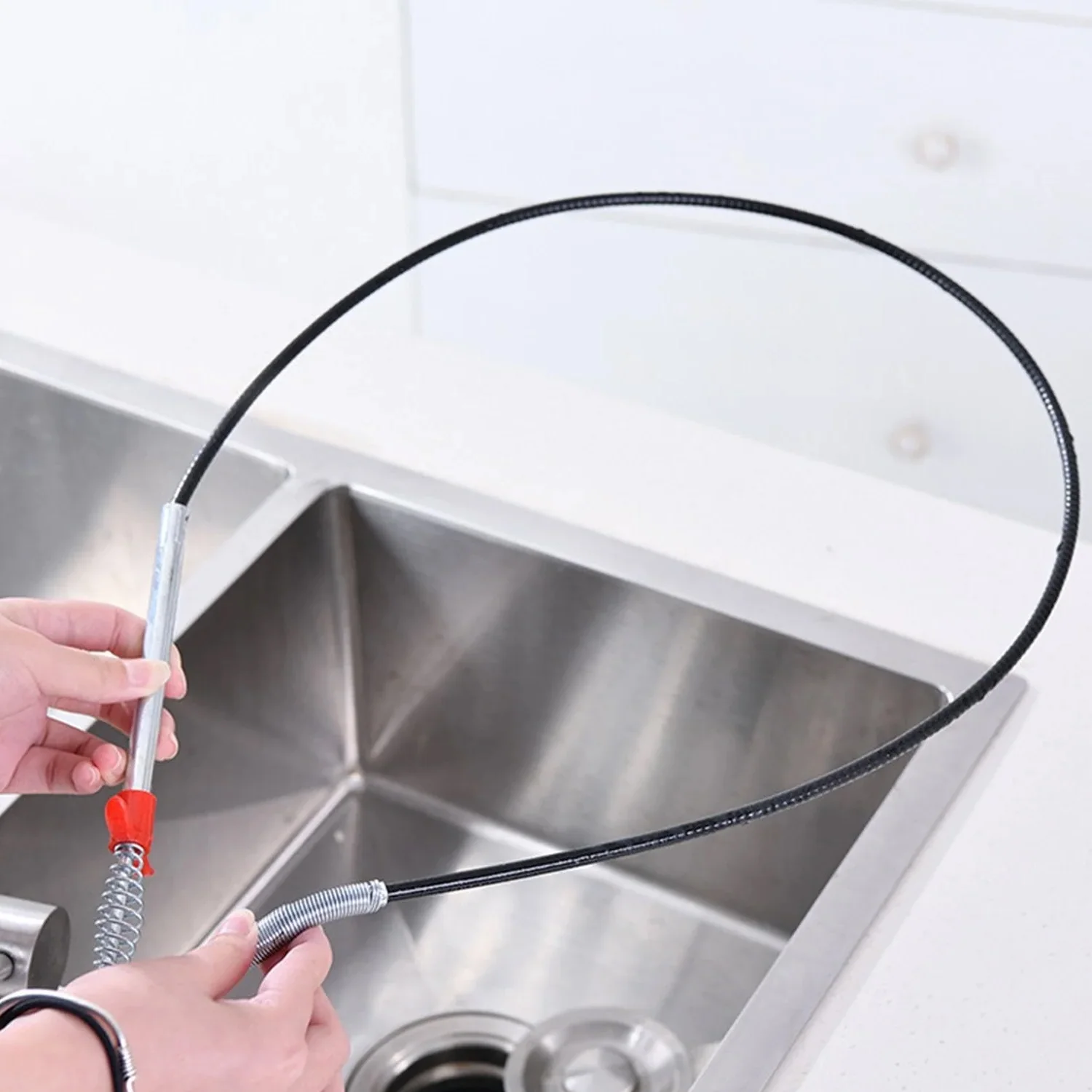 Flexible Spring Drain Cleaning Tool with Hand Grip (1 Pc / 298 Cm) - Image 7