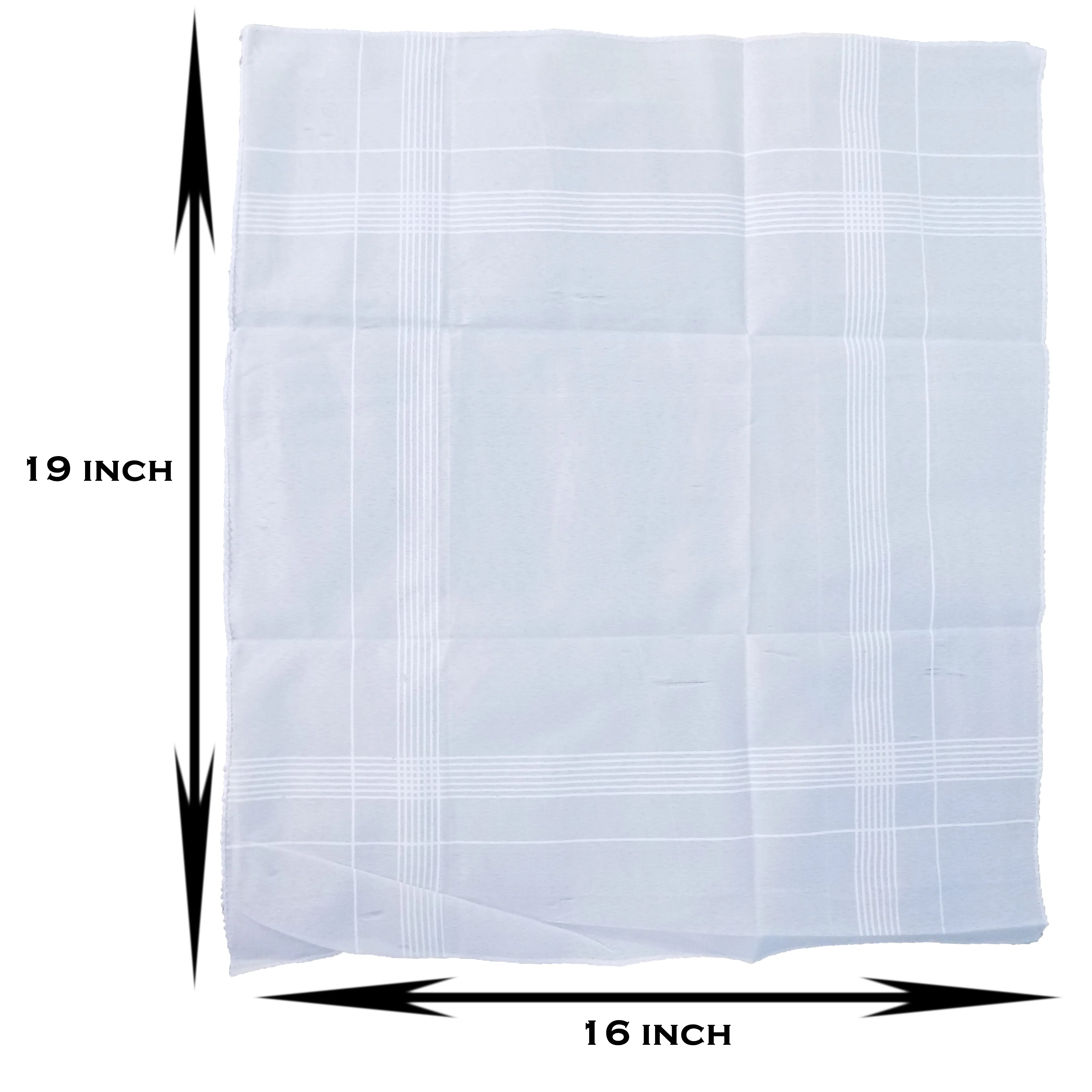 Men's King Size Formal Handkerchiefs for Office Use - Pack of 12 - Image 5