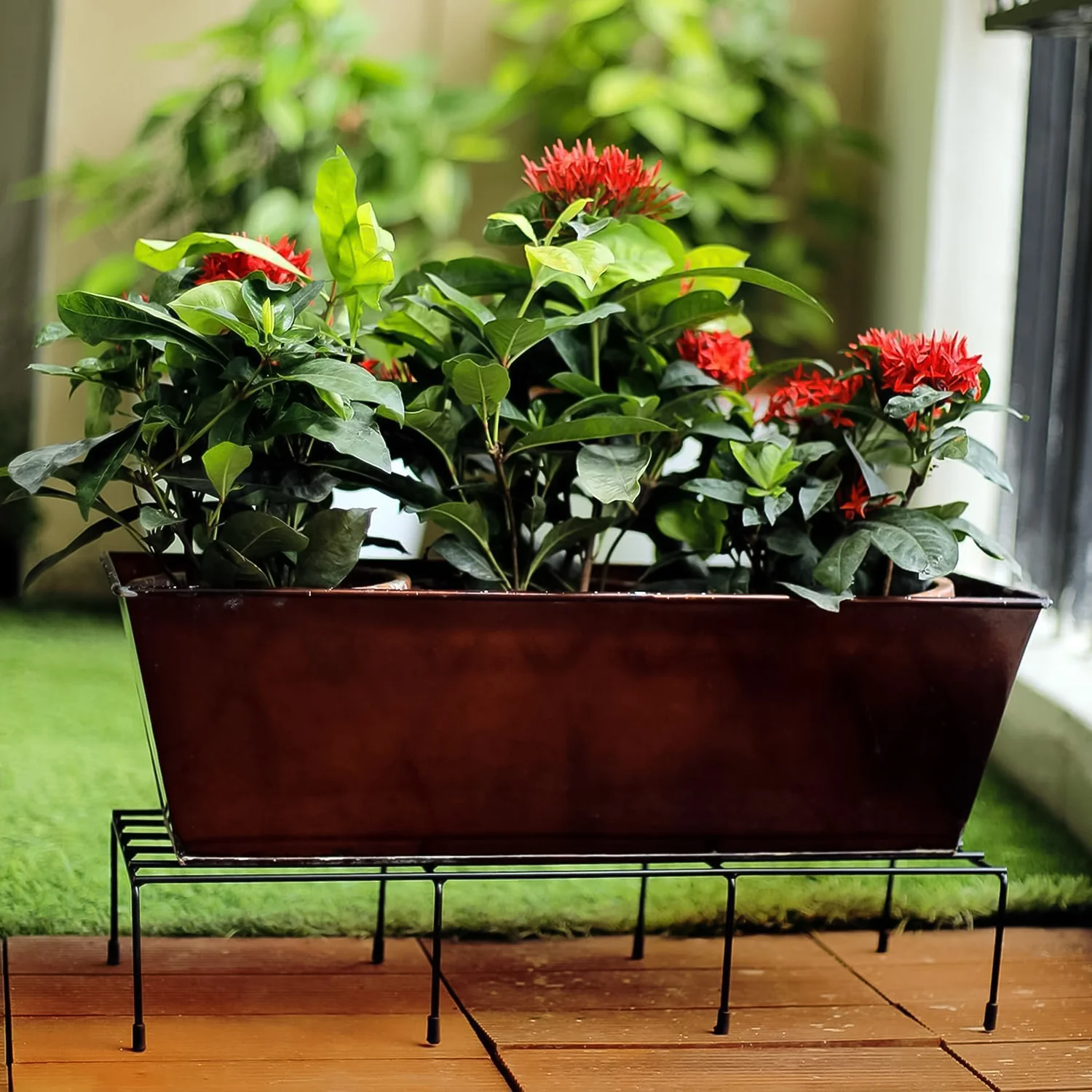 Metal Rectangle Flower plant stand for balcony (60×20 Cm / 2 Pc Set) - Image 7