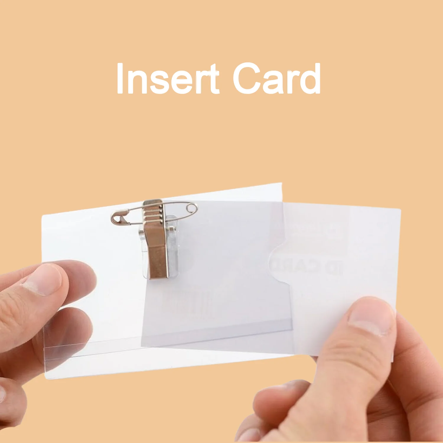Plastic Transparent cardholders With Pin & Clip 90 mm x 60 mm (50 Pcs Set) - Image 6