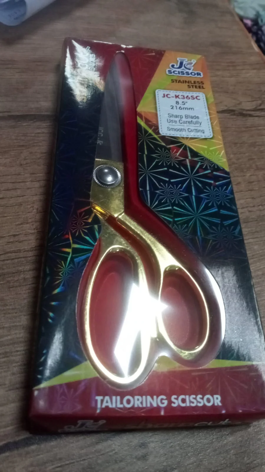 Stainless Steel Tailoring Scissor Sharp Cloth Cutting (8.5inch) (Golden) - Image 9