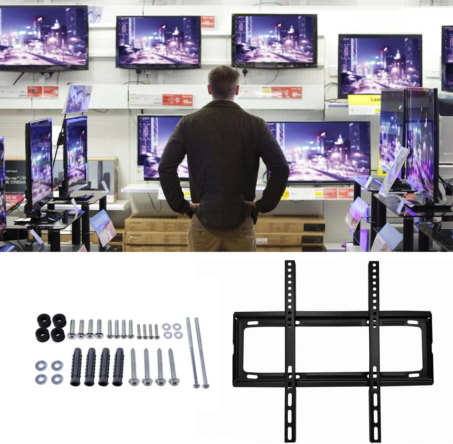 Heavy-Duty TV Wall Bracket for 26–63 Inch LED/LCD TVs (46×20 cm) - Image 3