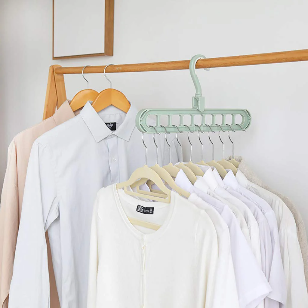 Anti-Skid Plastic 9-Holes Magic Wardrobe Folding Hangers - Image 10
