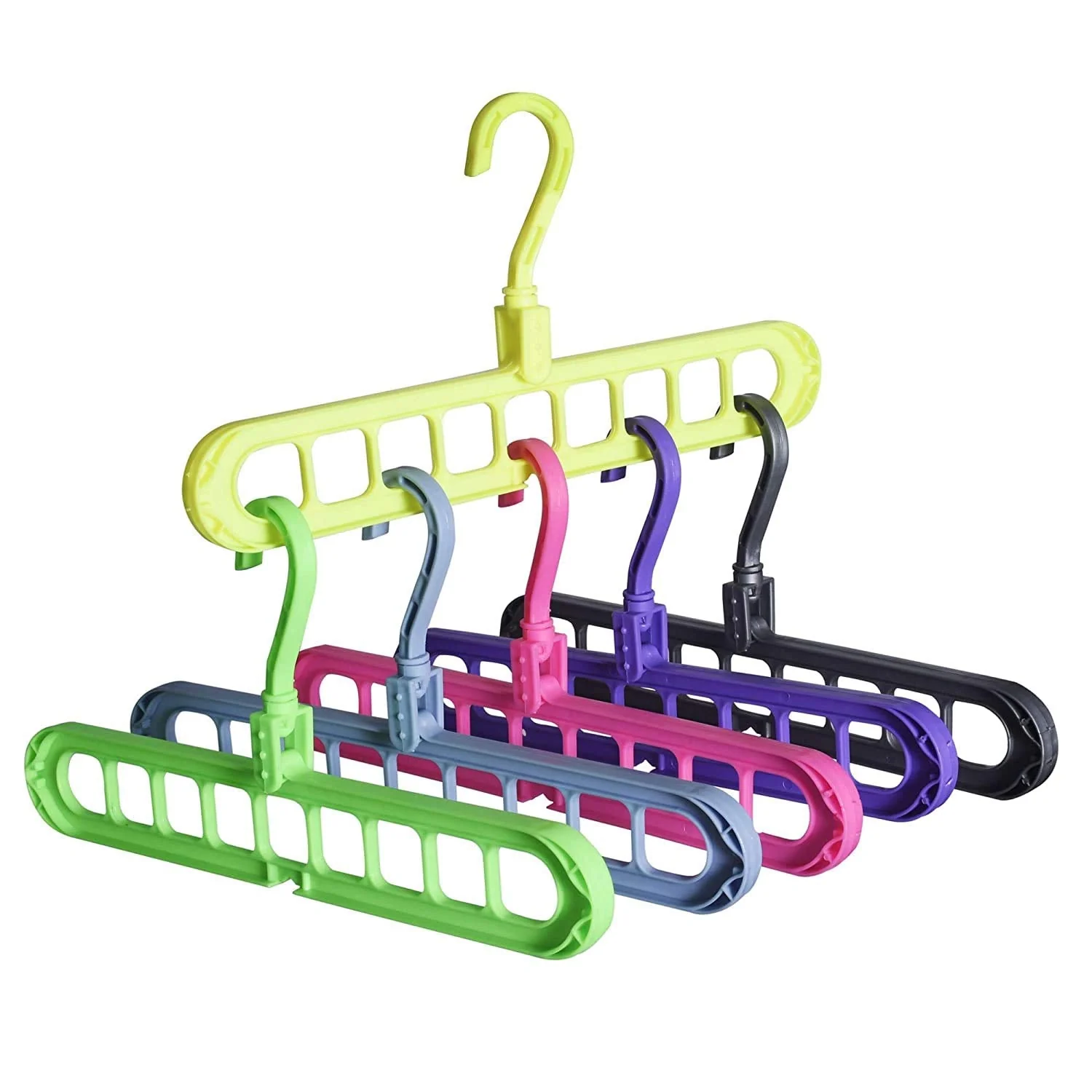Anti-Skid Plastic 9-Holes Magic Wardrobe Folding Hangers - Image 6