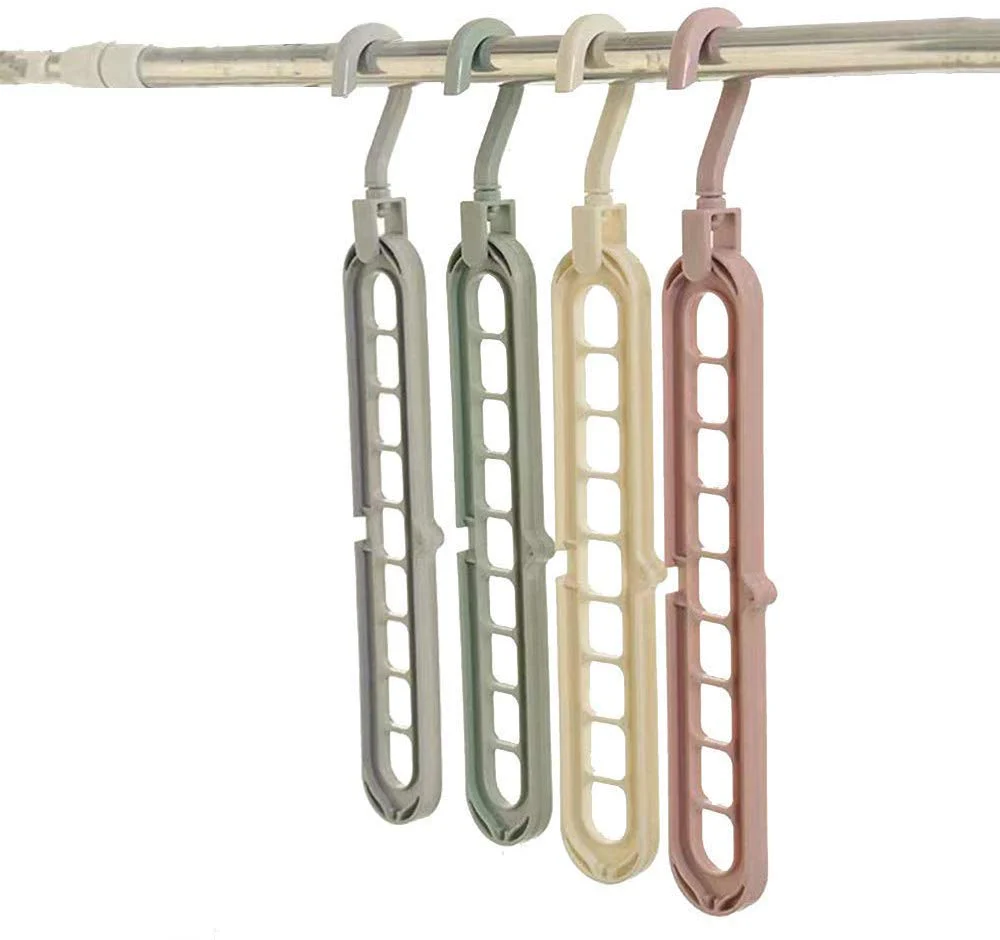 Anti-Skid Plastic 9-Holes Magic Wardrobe Folding Hangers - Image 7