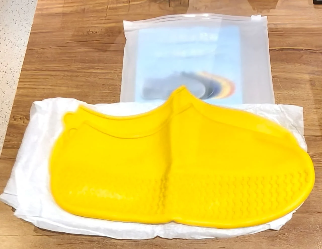 Yellow Non-Slip Silicone Rain Shoe Cover – Waterproof Foldable Anti-Skid (1 Pair) - Image 7