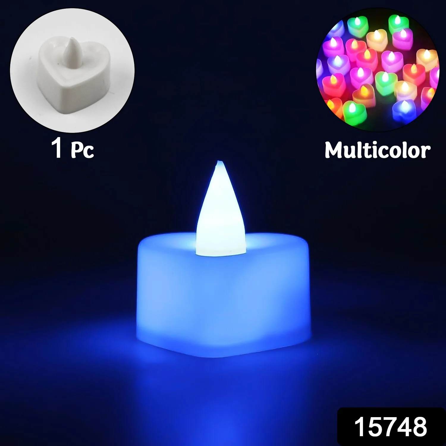 LED Tealights, Smokeless Plastic Decorative Candles, Diwali (Pack Of 1 / Multicolor) - Image 2