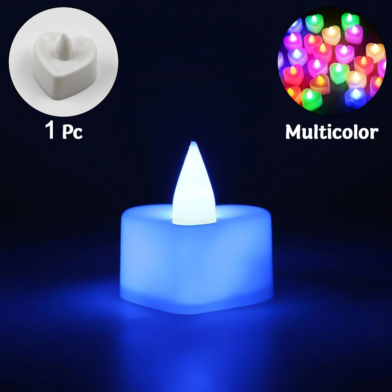 LED Tealights, Smokeless Plastic Decorative Candles, Diwali (Pack Of 1 / Multicolor) - Image 3