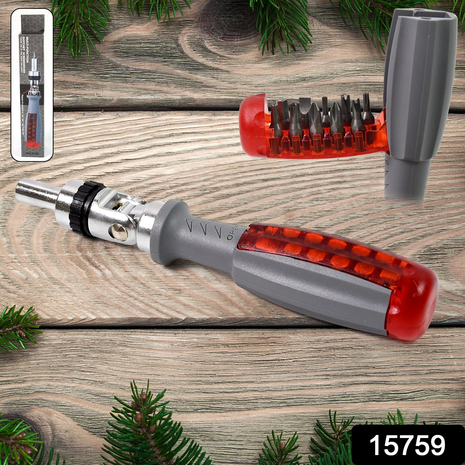 Multi Bits Ratchet Screwdriver Set, Adjustable Angle Two-Way Ratcheting (1 Set) - Image 2