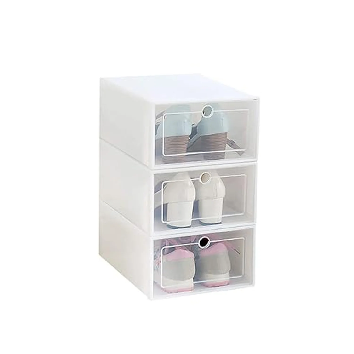 3 Layer Transparent Shoes Storage Box Plastic Stackable Shoe (1 Set / 3 Layer) - Image 5