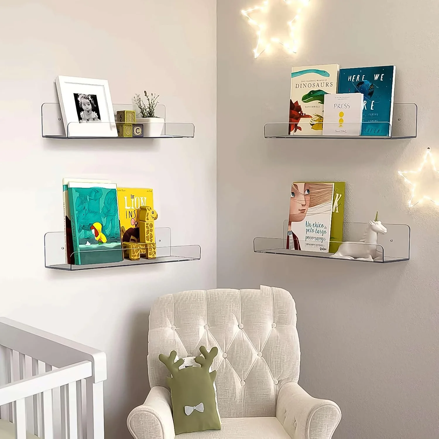 Acrylic Shelves, Clear Shelves Wall Mounted (38×11 Cm / 1 pc / With 2 Screw) - Image 6
