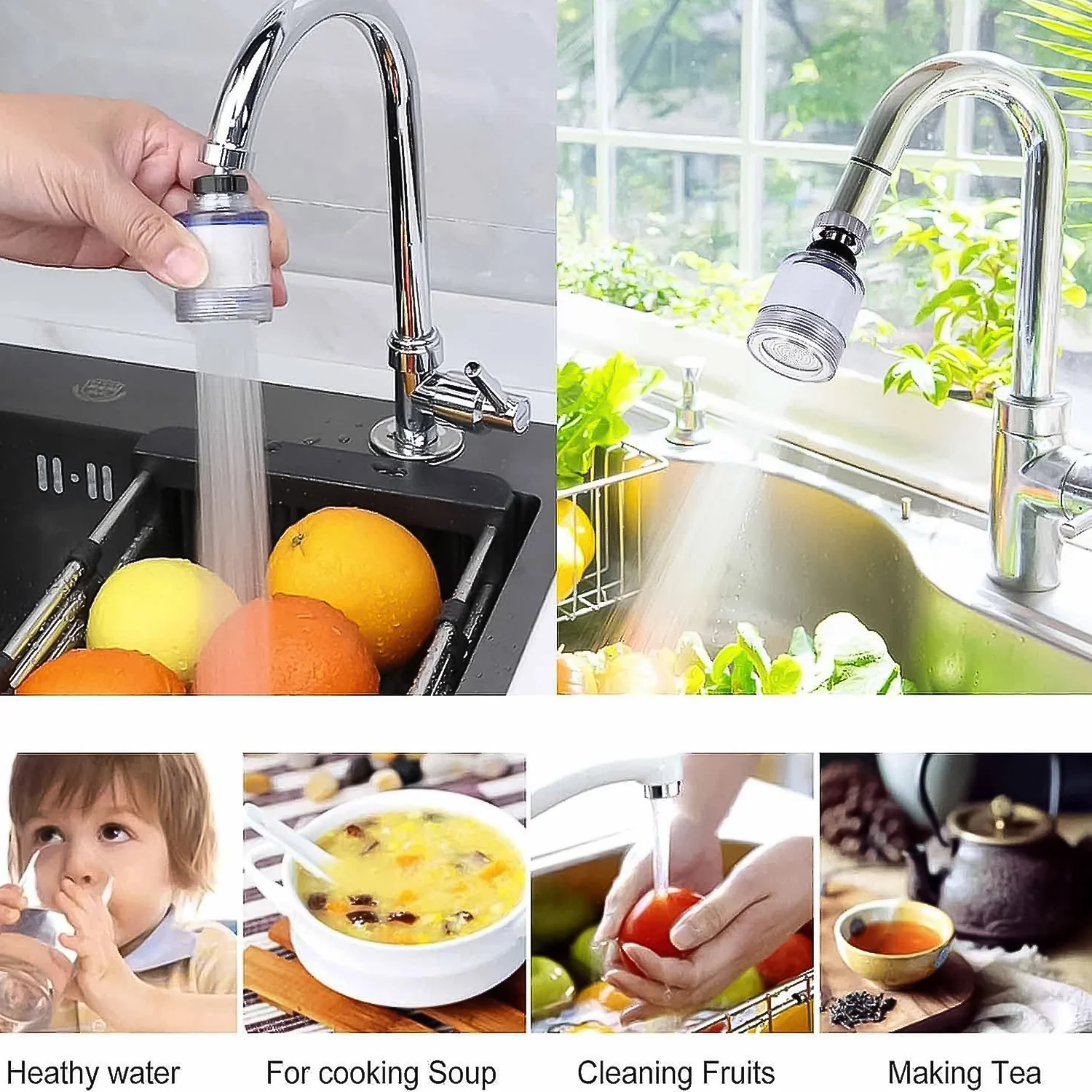 Water Faucet Extender, Swivel Faucet Aerator (1 Pc) - Image 6