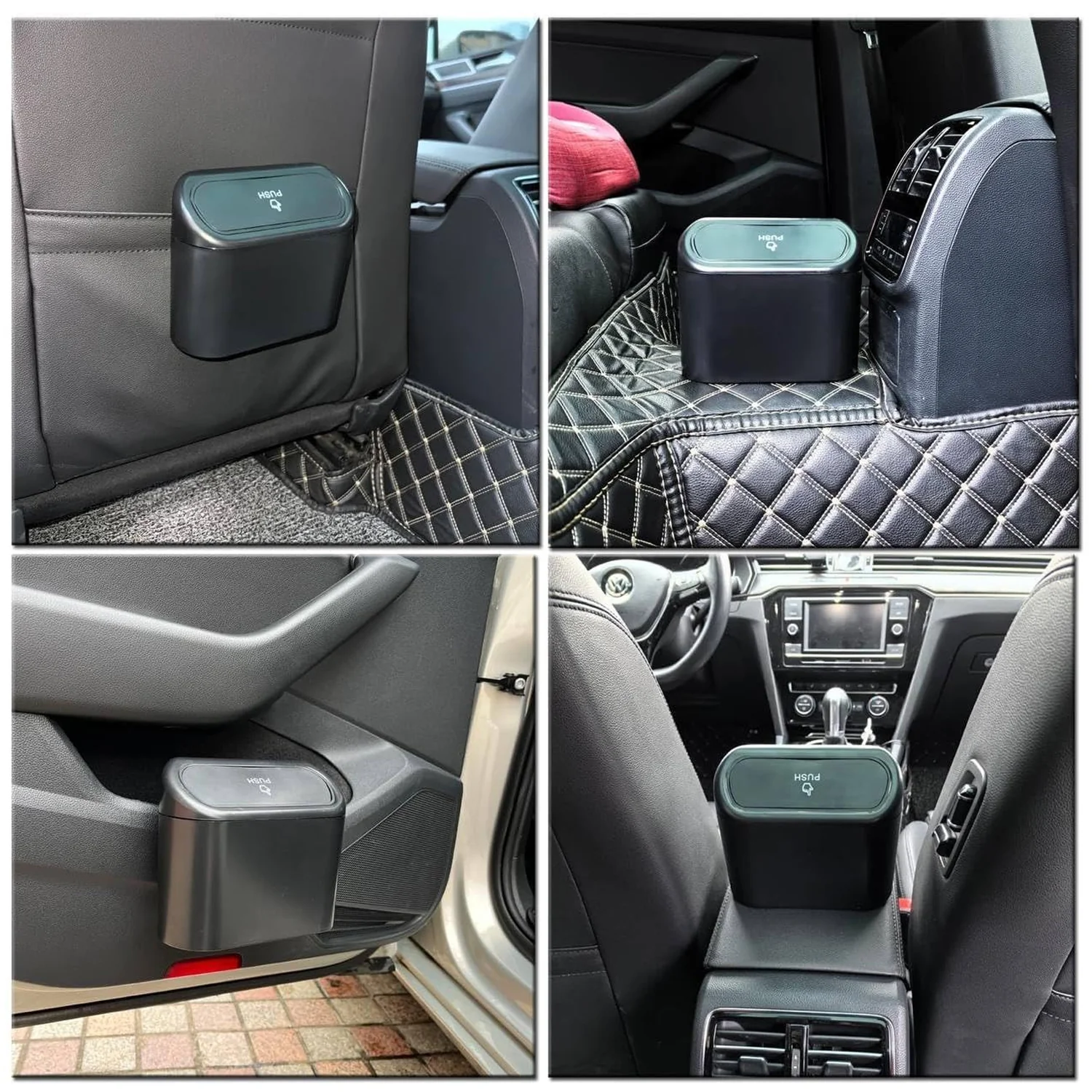 Mini Car Trash Can with Lid, Waterproof Car Trash Bin Storage Box (1 Pc) - Image 8