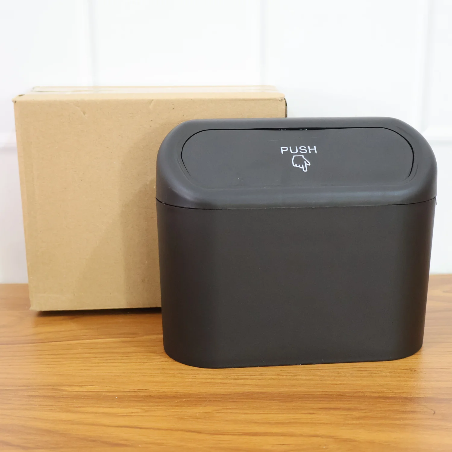 Mini Car Trash Can with Lid, Waterproof Car Trash Bin Storage Box (1 Pc) - Image 9