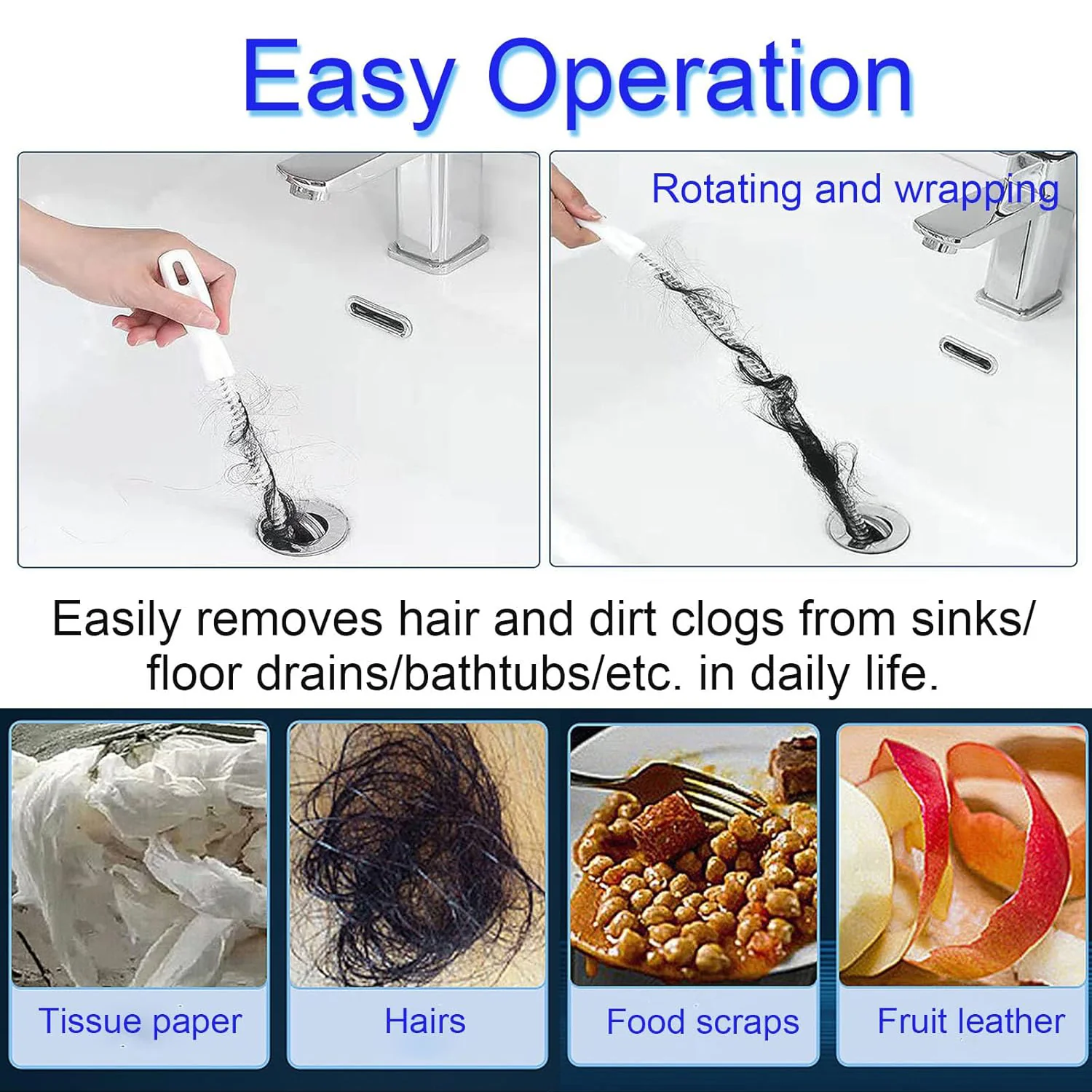 Flexible Sink Cleaning Brush Water Pipe Drain Dredge Tool (48 CM / 1 Pc) - Image 6