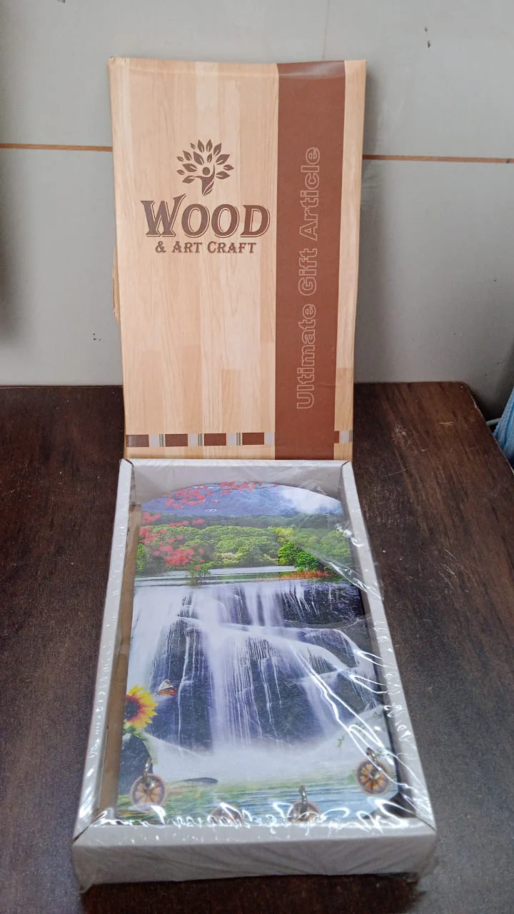Decorative Wooden Vertical Scenery with Hooks for Wall Hanging - Image 7