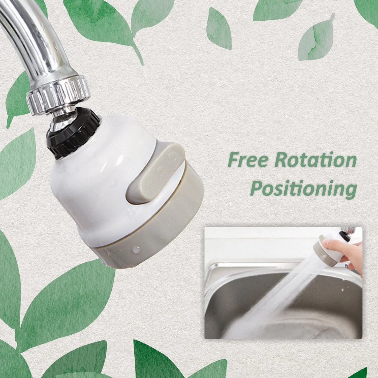 Rotatable Splash Proof 3 Modes Water Saving Nozzle Filter Faucet Sprayer - Image 3