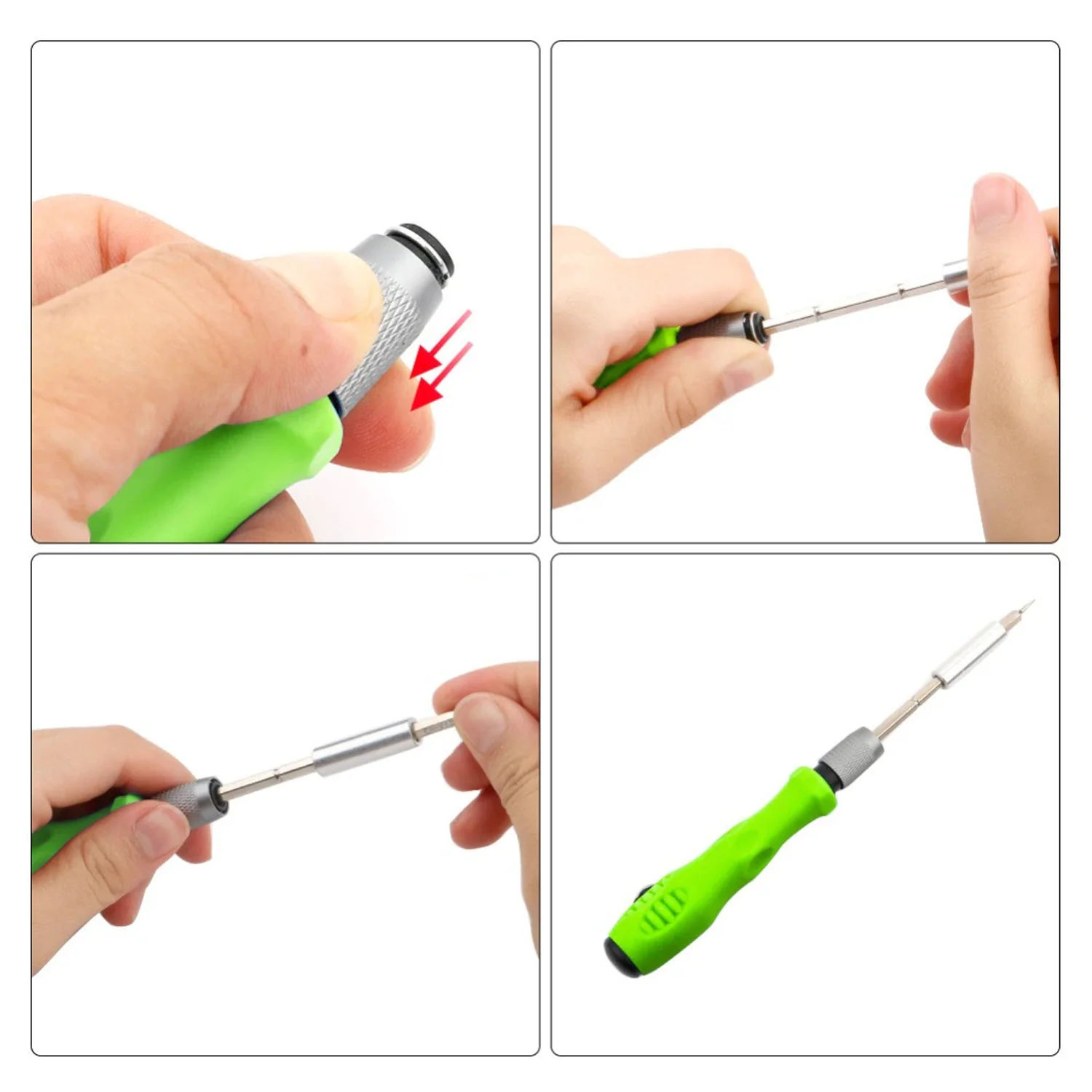 32 in 1 Mini Screwdriver Bits Set with Magnetic Flexible Extension Rod - Image 3