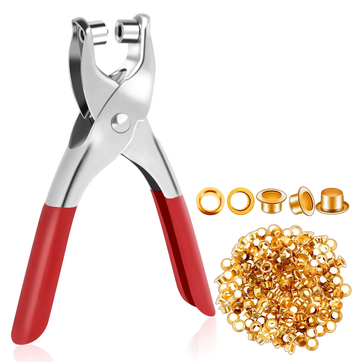 Grommet Setting Tool with 25 PCS Gold Eyelets Grommets Steel Hole Punch - Image 3