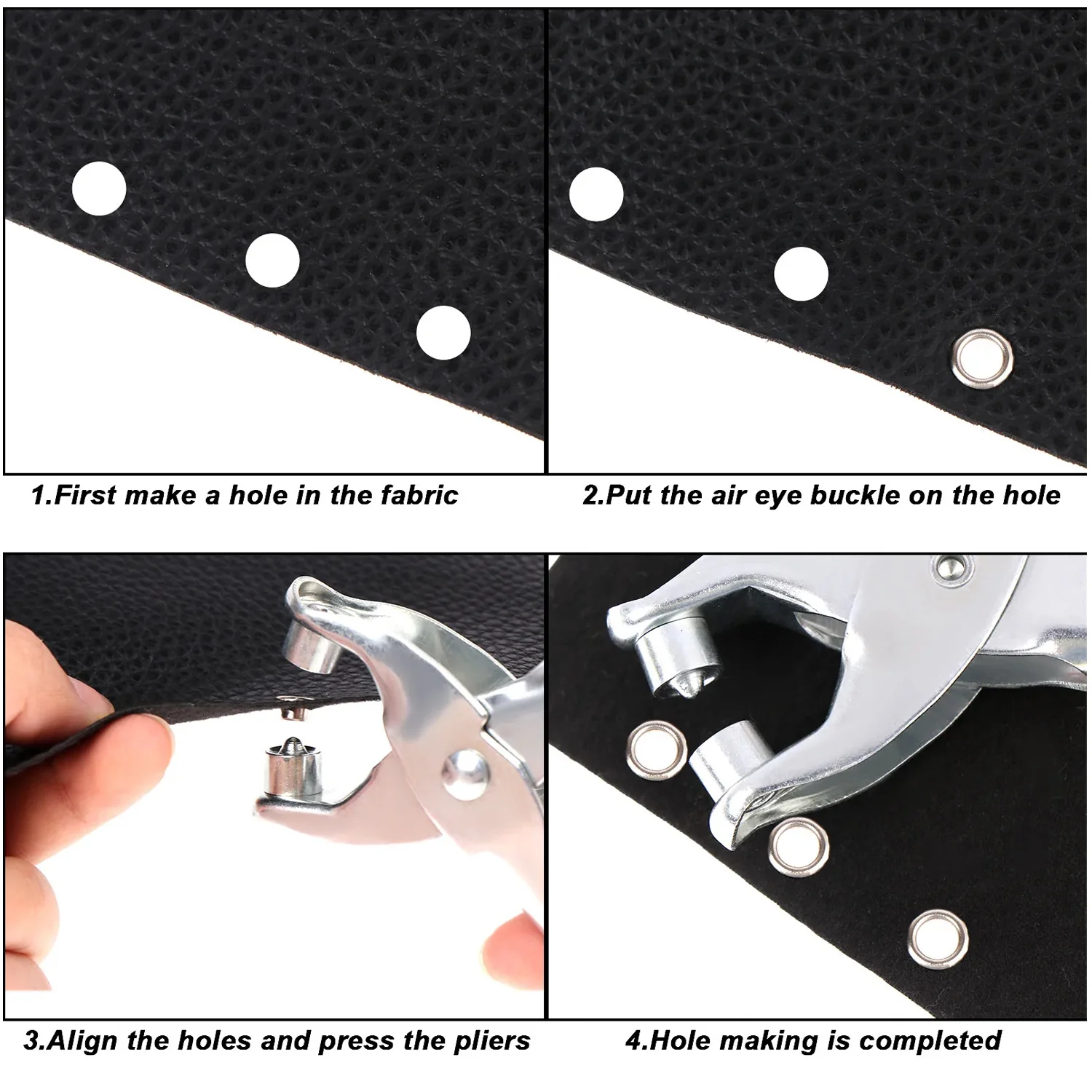 Grommet Setting Tool with 25 PCS Gold Eyelets Grommets Steel Hole Punch - Image 8