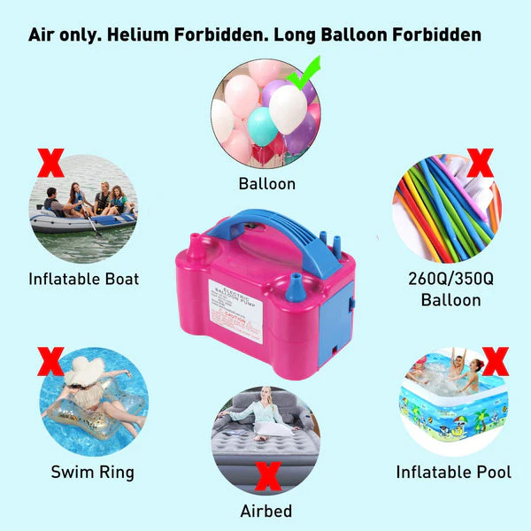 Portable Dual Nozzle Electric Balloon Blower Pump Inflator - Image 8