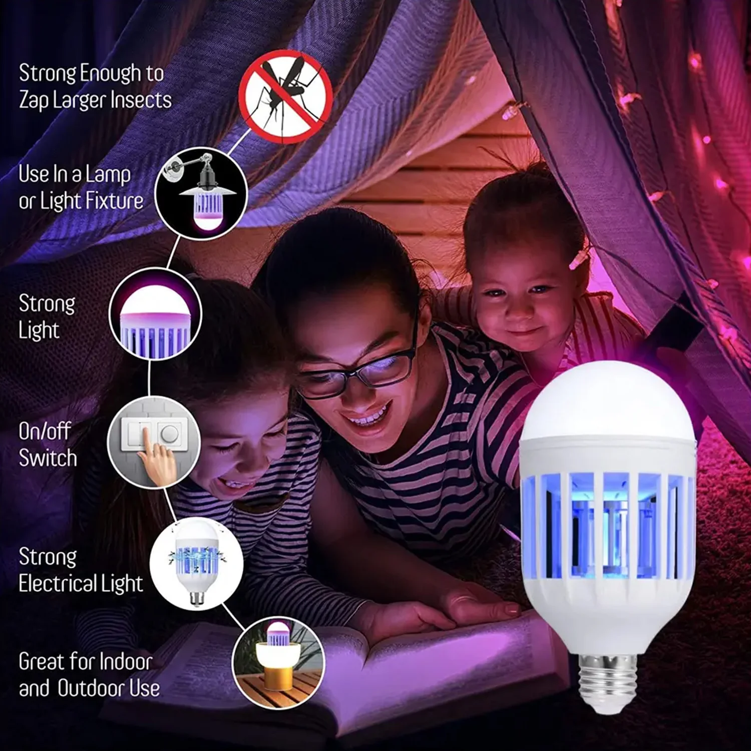5W Mosquito Killer Lamp E27 LED Zapper for Summer Insects & Moths - Image 4