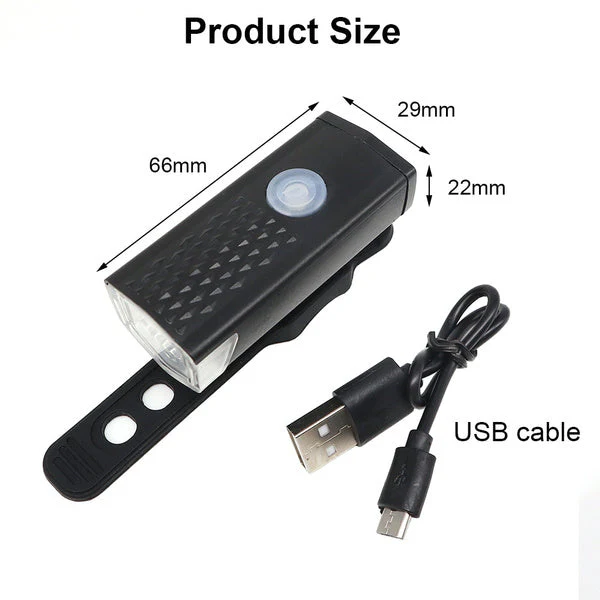 USB Rechargeable 400 Lumen Bicycle Front Headlight Cycle Light Set - Image 5