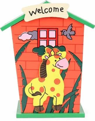 Cute Cartoon House Shaped Lovely Wooden Piggy Bank Money Bank - Image 5