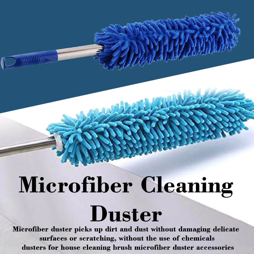 Microfiber Cleaning Duster with Extendable Rod for Home Car Fan Dusting - Image 3