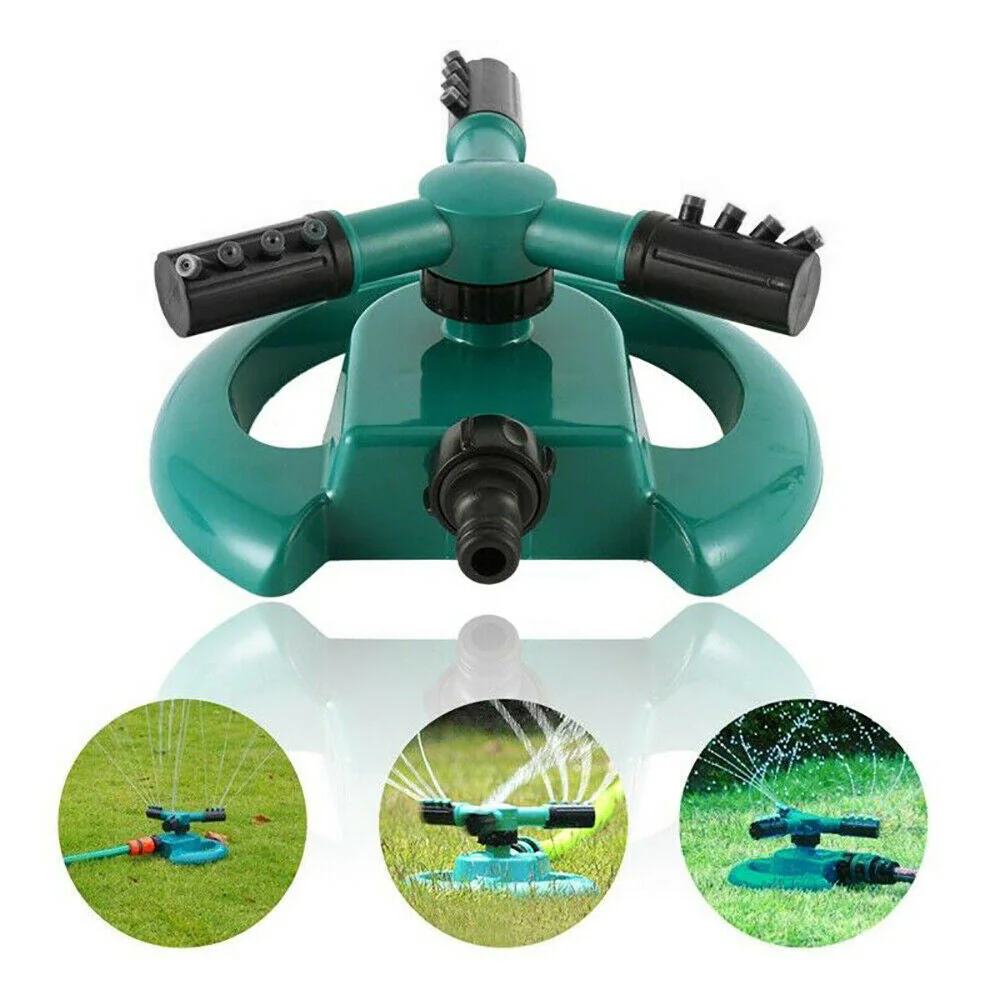 3 Arm 360° Sector Rotating Water Sprinkler Garden Pipe Hose Irrigation Yard - Image 5