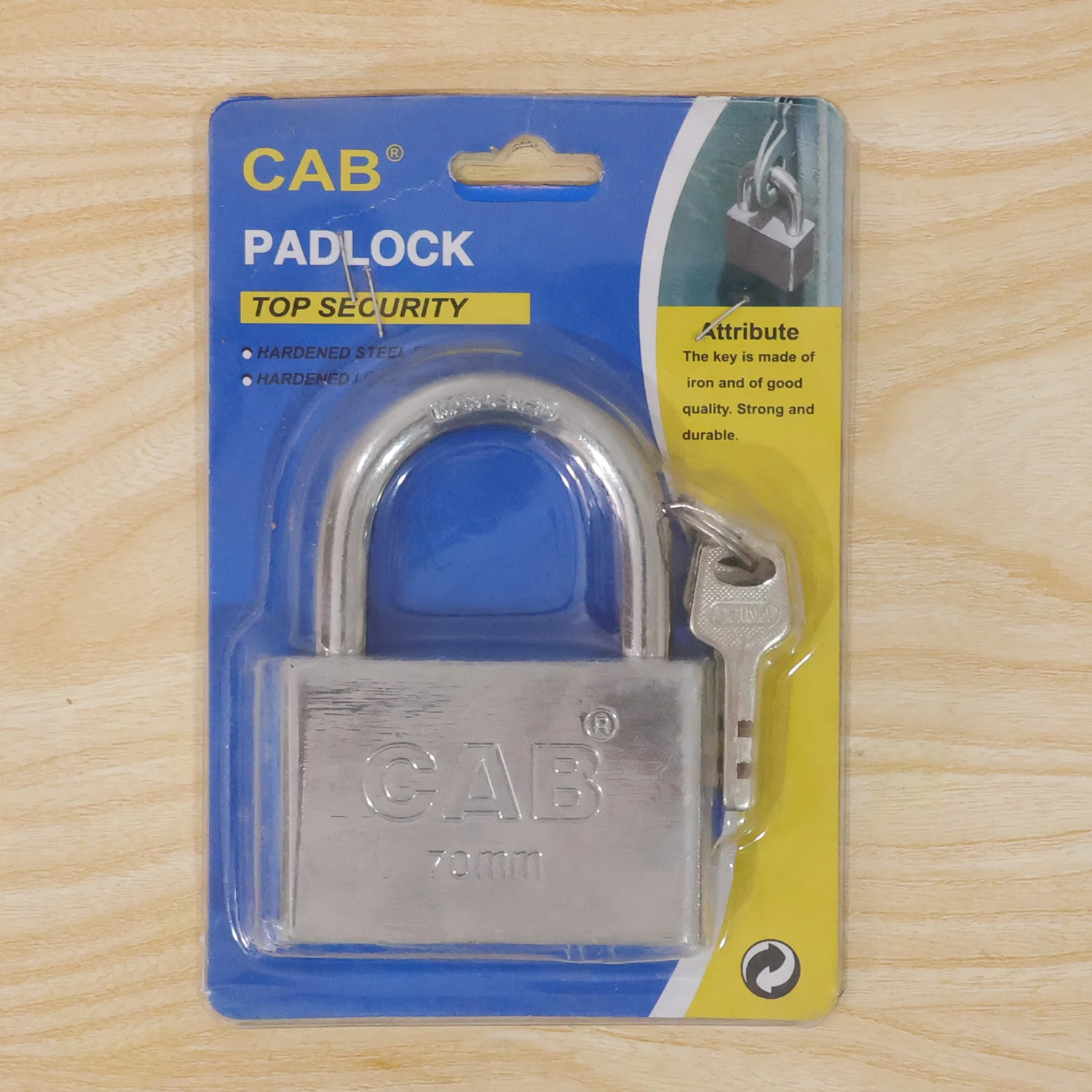 Heavy Steel Premium Square Padlock 70mm with 3 Keys  Hardened Shackle for Doors - Image 8