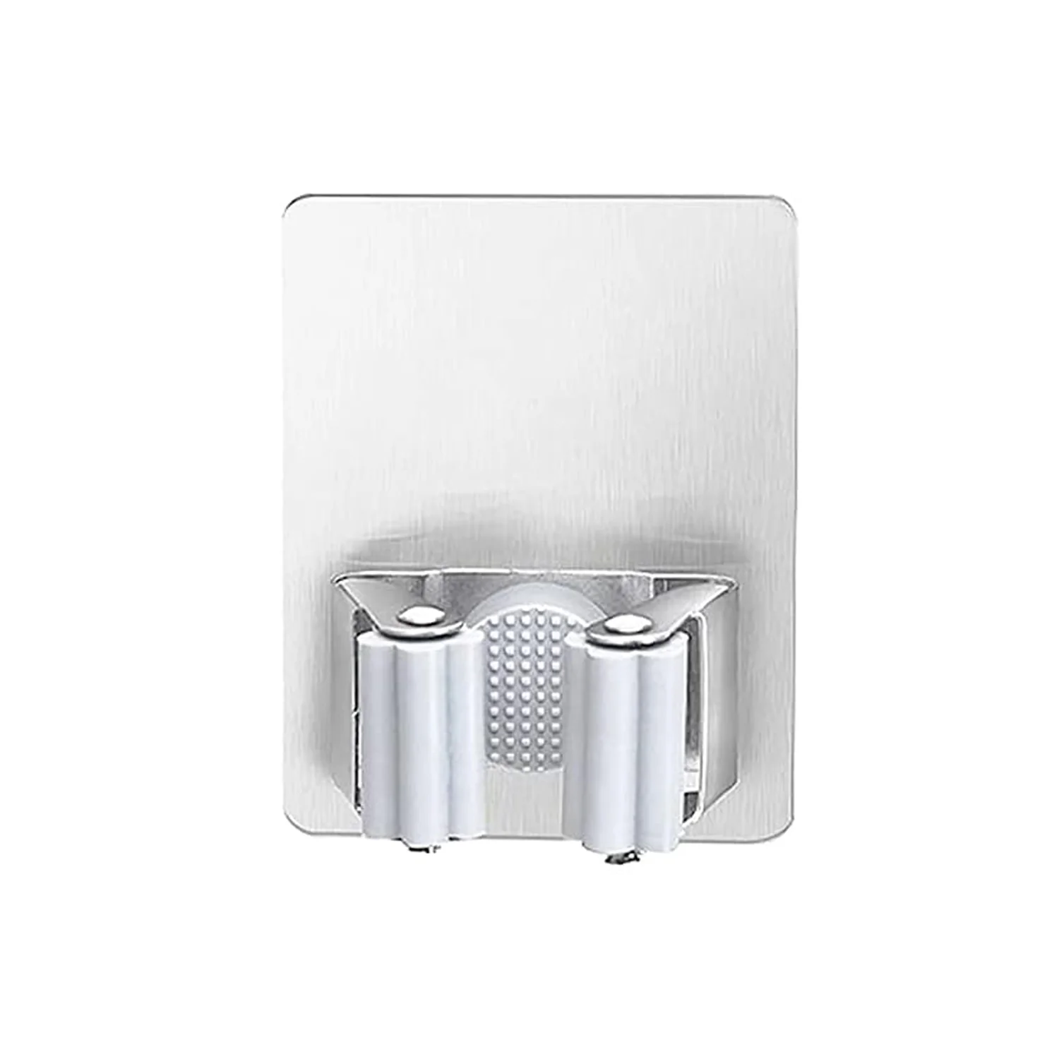 Stainless Steel Mop Broom Holder Organizer, With Glue 6gm Adhesive Wall Mounted Mop Organizer Storage Rack Clip Heavy Duty Broom Hanger for Laundry Room Garden Tool Holder Bathroom Accessories (1 Pc) - Image 4