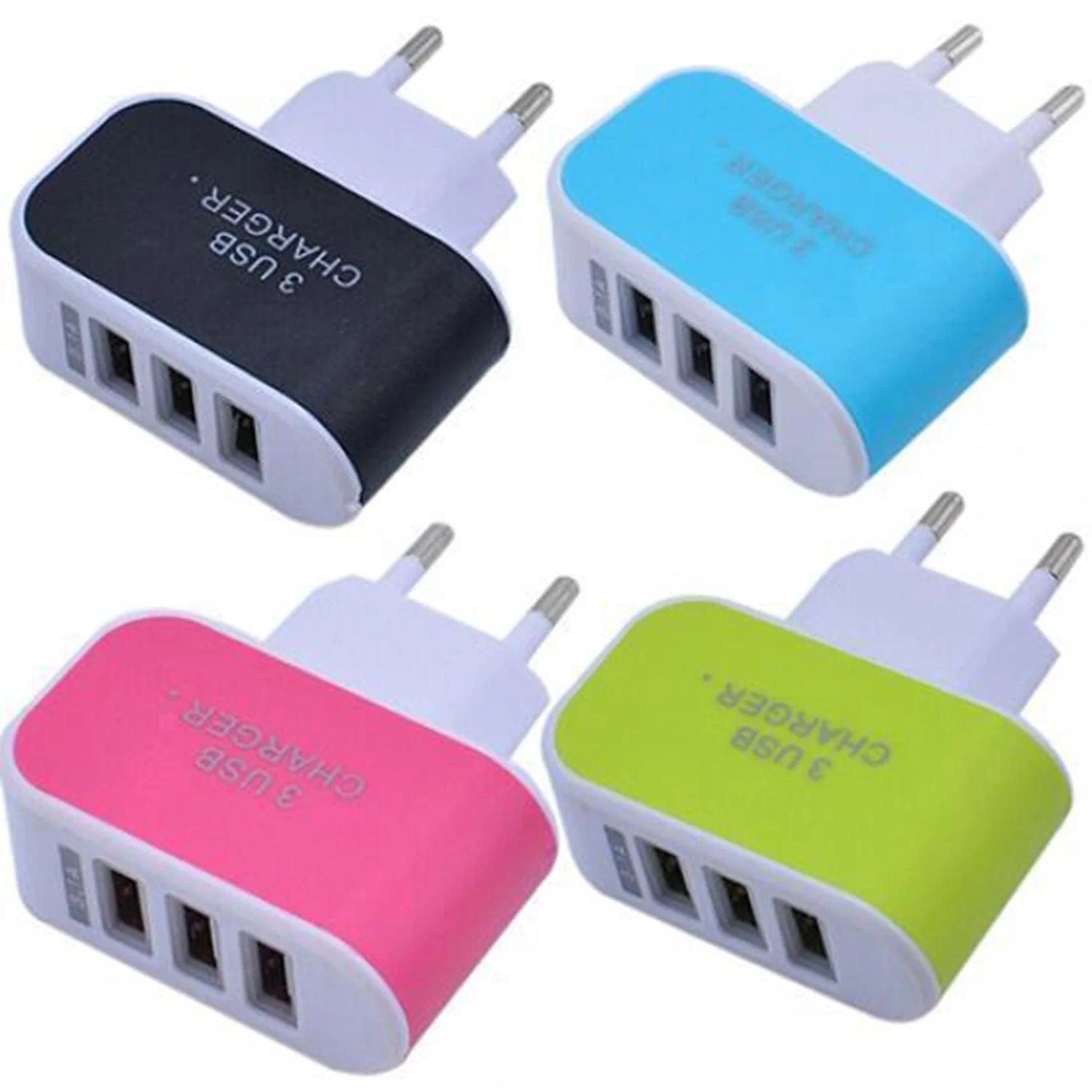 Triple USB 3 Port Wall AC Adapter Charger for Mobile Phone (1Pc Only) - Image 3
