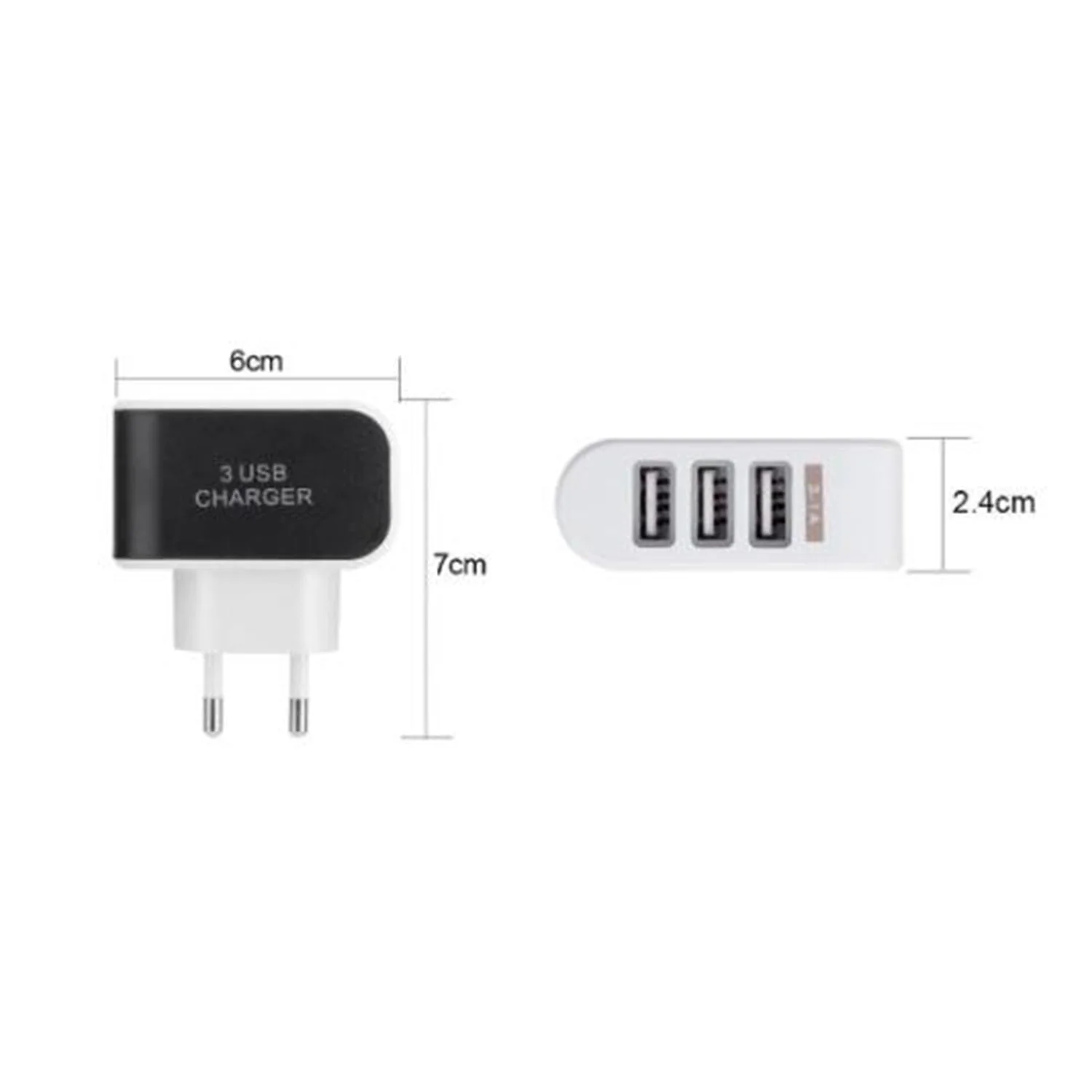 Triple USB 3 Port Wall AC Adapter Charger for Mobile Phone (1Pc Only) - Image 6