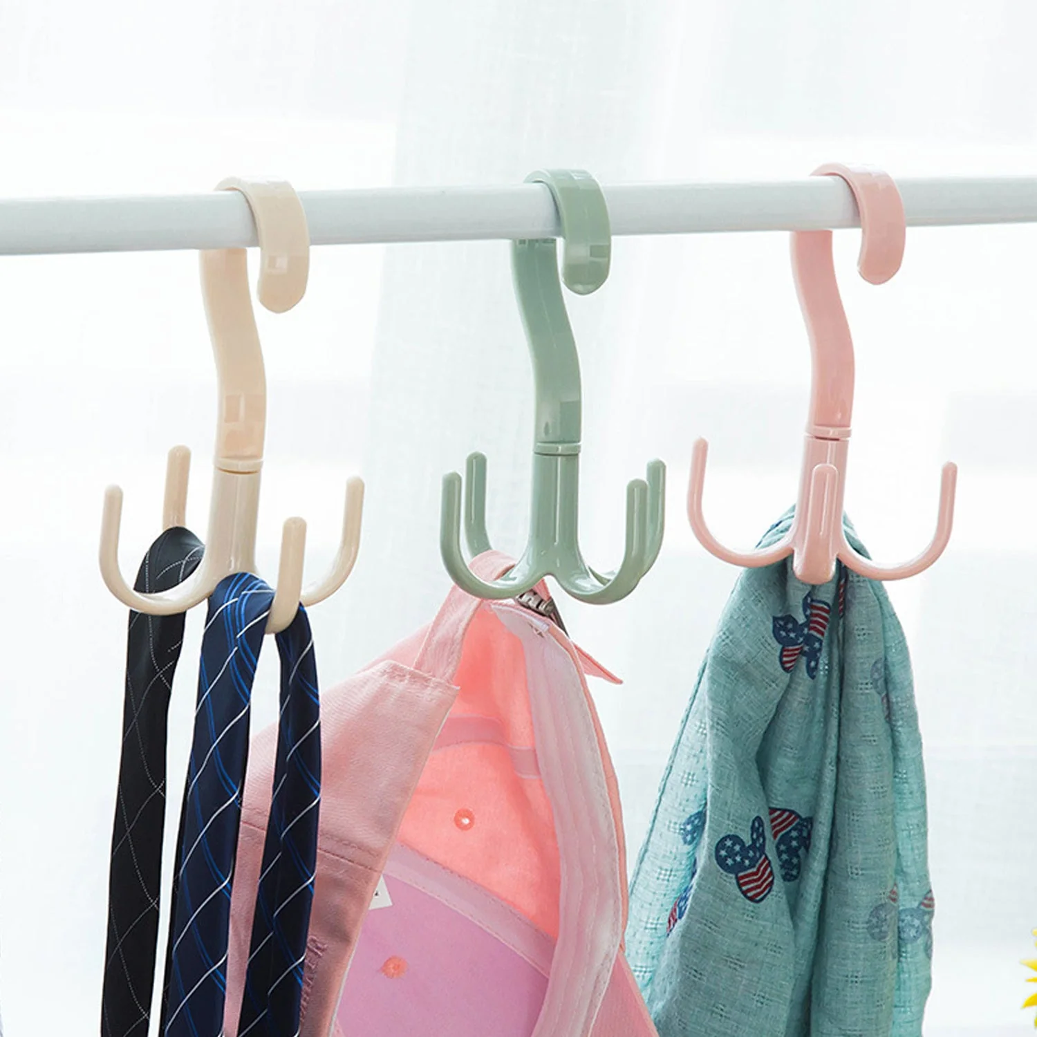 4-Claw Multi-Function 360 Degree Rotatable Purse Rack Handbag Hanger Hook - Image 3