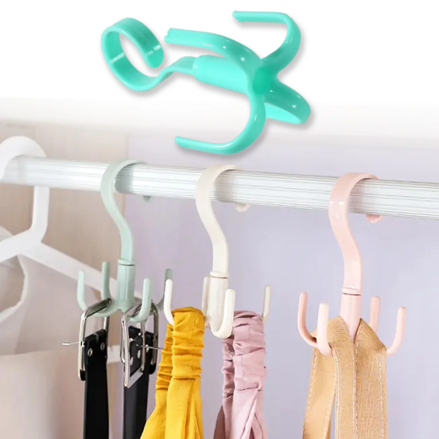 4-Claw Multi-Function 360 Degree Rotatable Purse Rack Handbag Hanger Hook - Image 8