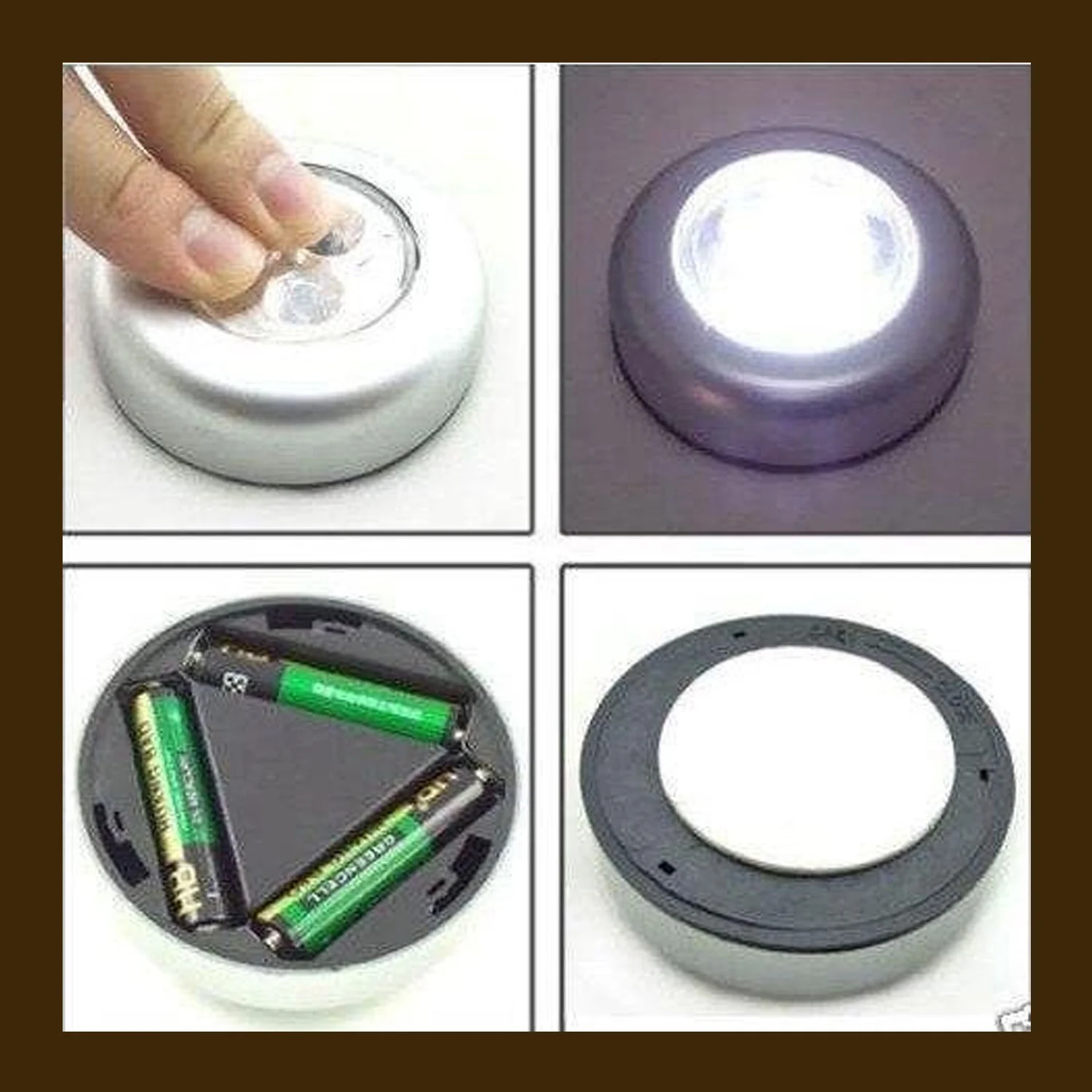 4 LED Battery-Powered Wireless Night Light Stick Tap Touch Lamp - Image 7