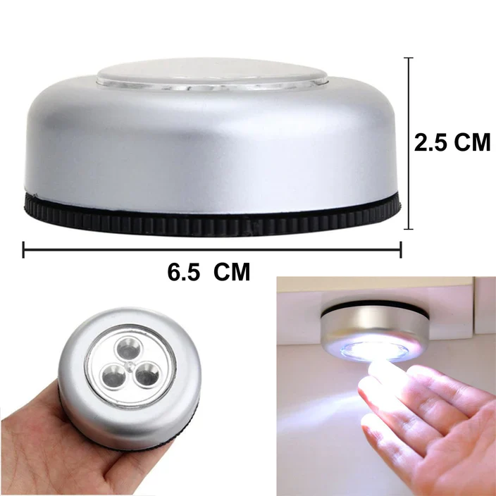 3 LED CORDLESS STICK TAP WARDROBE TOUCH LIGHT LAMP (1 Pc) - Image 7