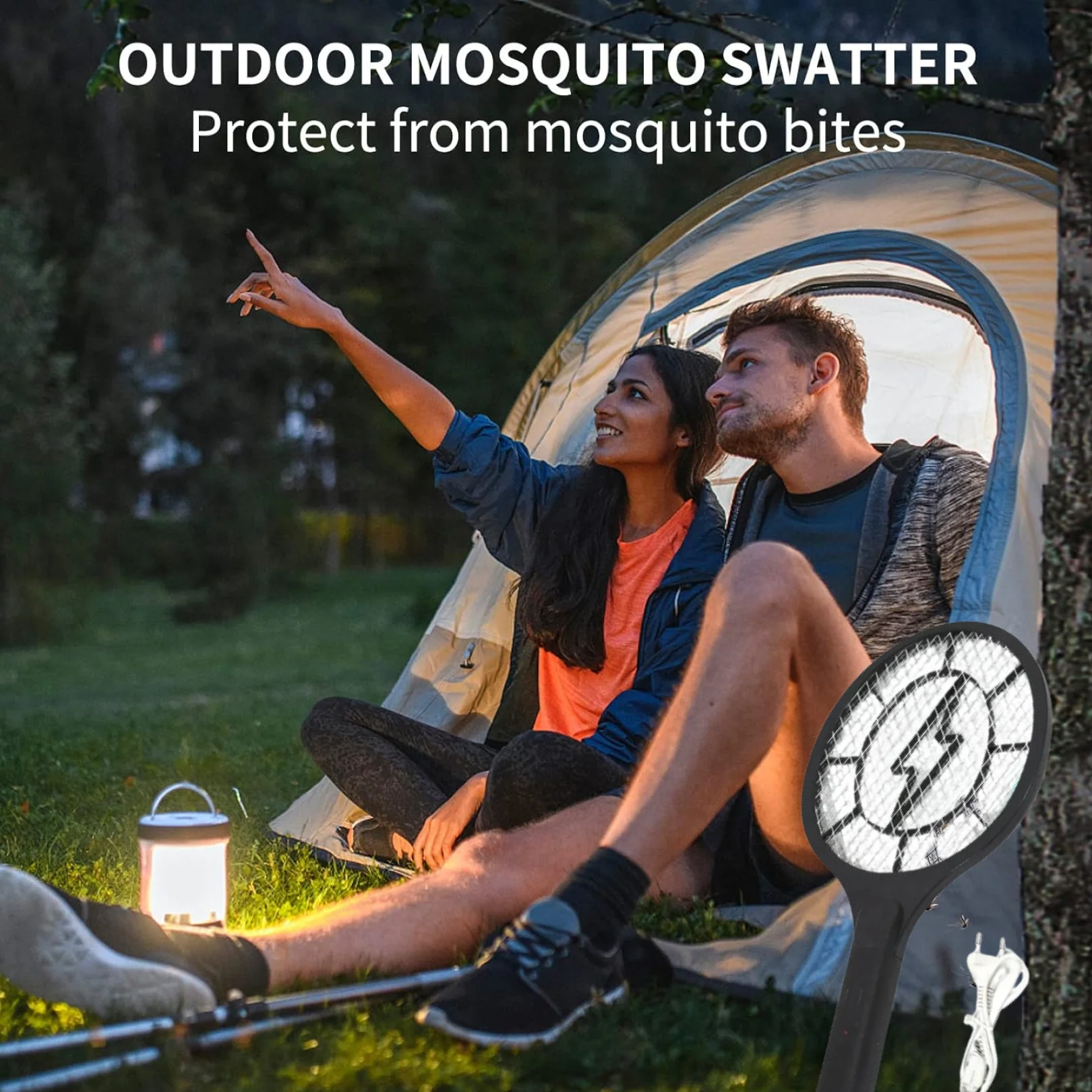 Rechargeable Electric Mosquito Killer Racket with Cable - Image 4